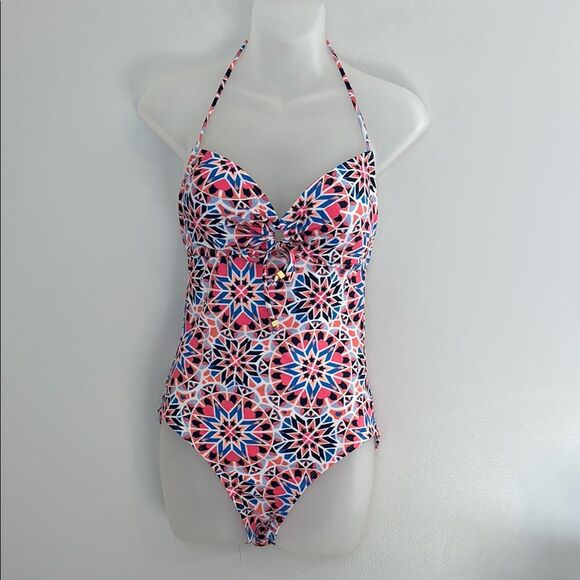 Old Navy Colorful Geometric Halter Swimsuit Size Small - Picture 1 of 6